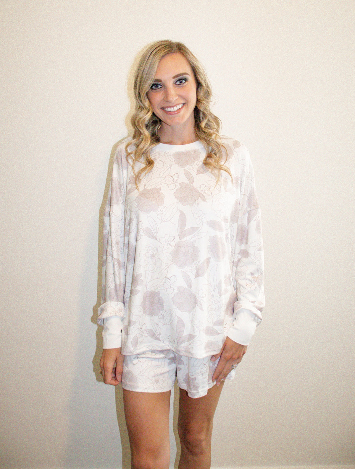 NEWYORKLISTED COMFORT COLLECTION: Striped Feather Trim Shirt and Shorts Lounge Set main image 0