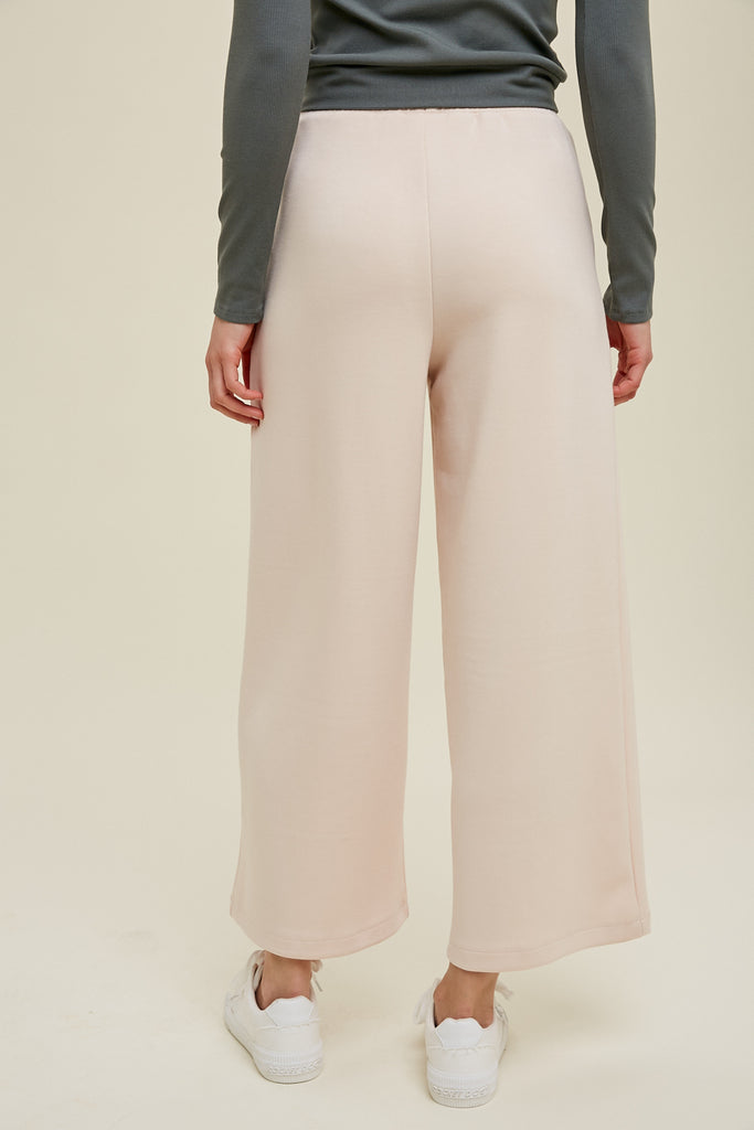 Scuba Half-Zip Hooded Pullover + Drawstring Wide-Leg Pants Lounge Set