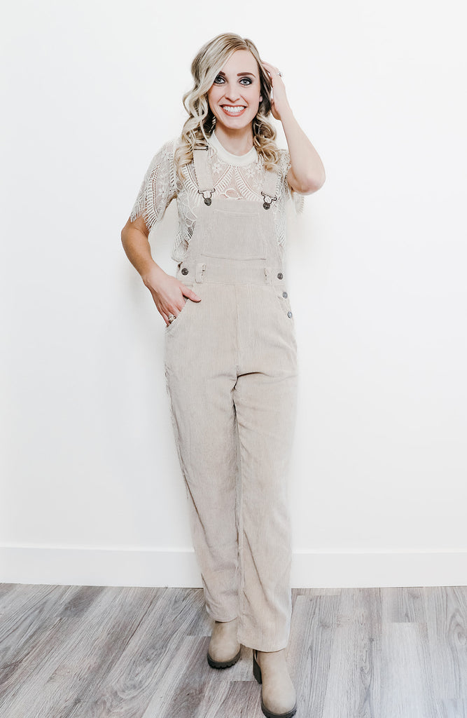 BISHOP + YOUNG Good Feels Corduroy Overalls - Natural