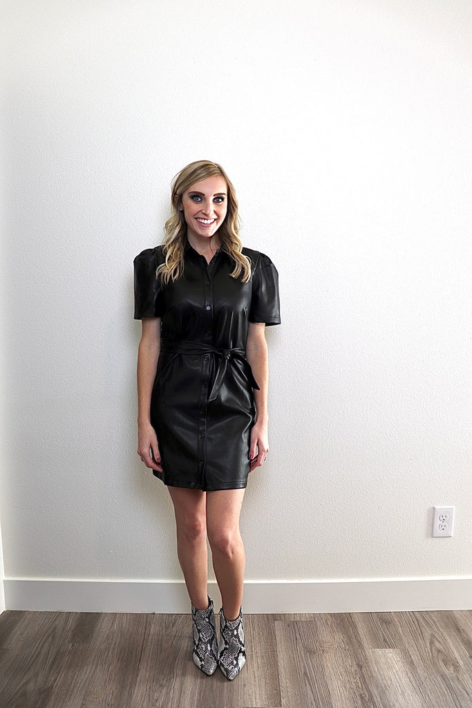 BISHOP + YOUNG Morgan Vegan Leather Dress - Black