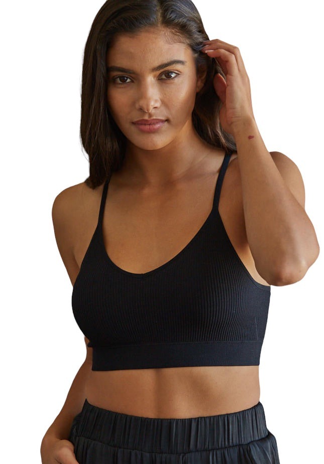 Seamless Ribbed Padded Bralette – Burnt Taupe