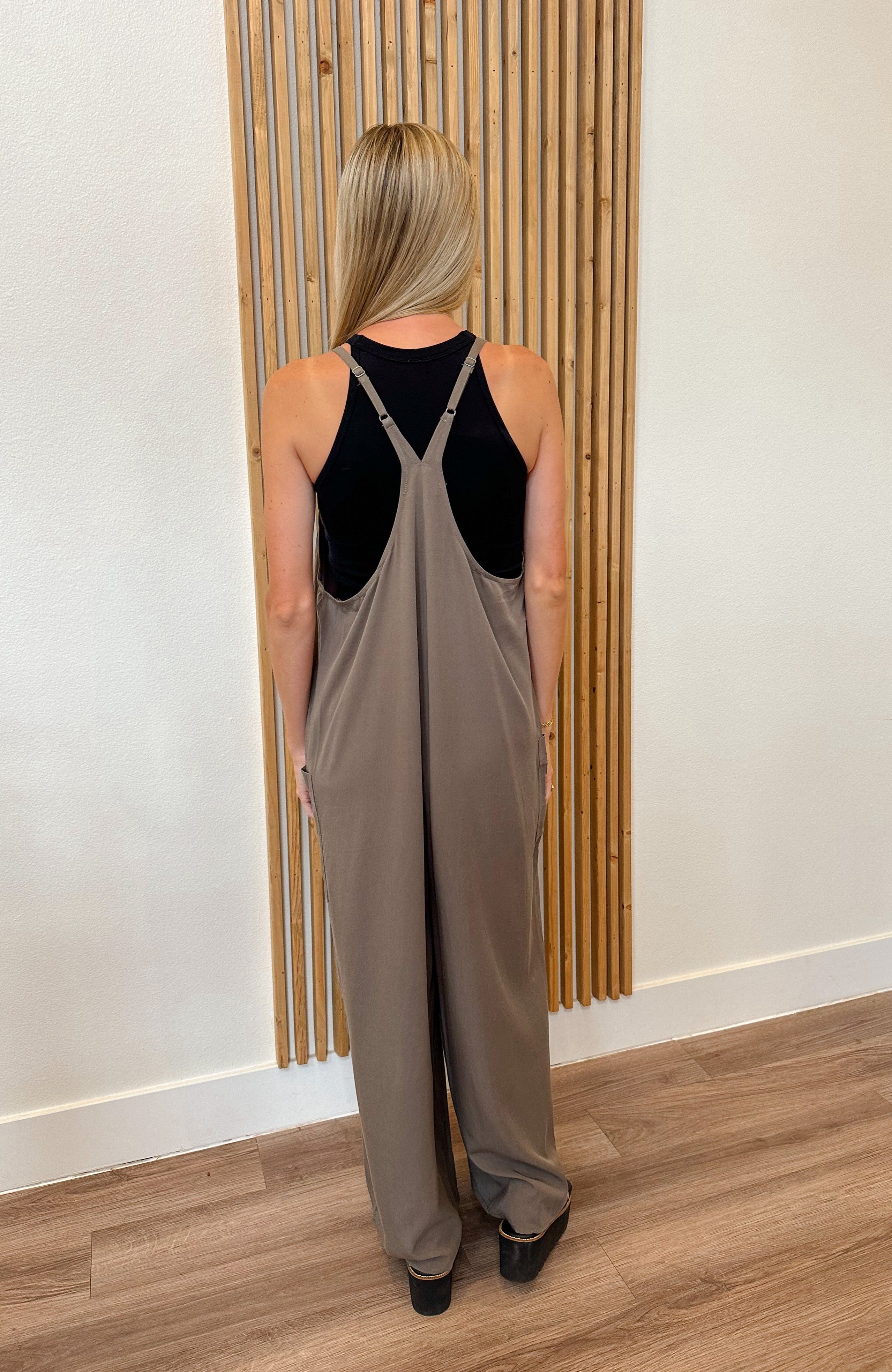 【美品】louren ette wide overall Women's Off-White Stretch Twill Jumpsuit